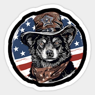 Patriotic Eskimo Dog Sticker